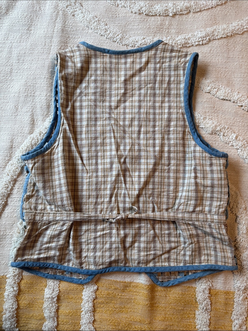 Casey & Max Whimsical Quilted Safari Animal Patchwork Vest - Blue & Beige - Picture 6 of 6